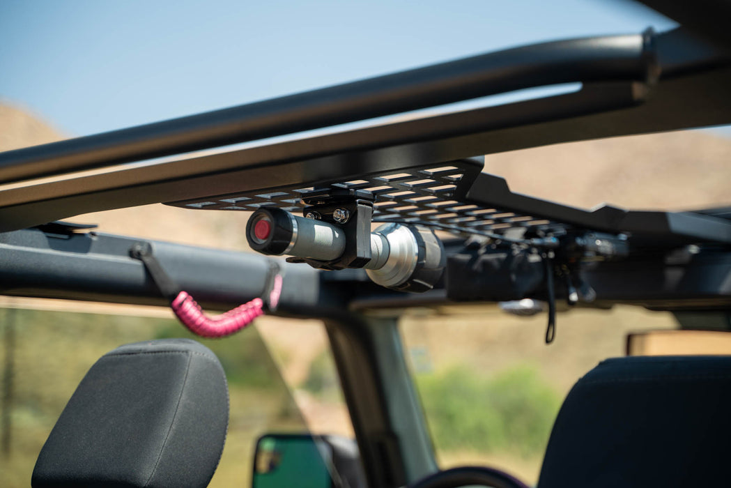 Quick release with flashlight on the 2-Door Overhead Molle Panel for the 2021-2024 Ford Bronco