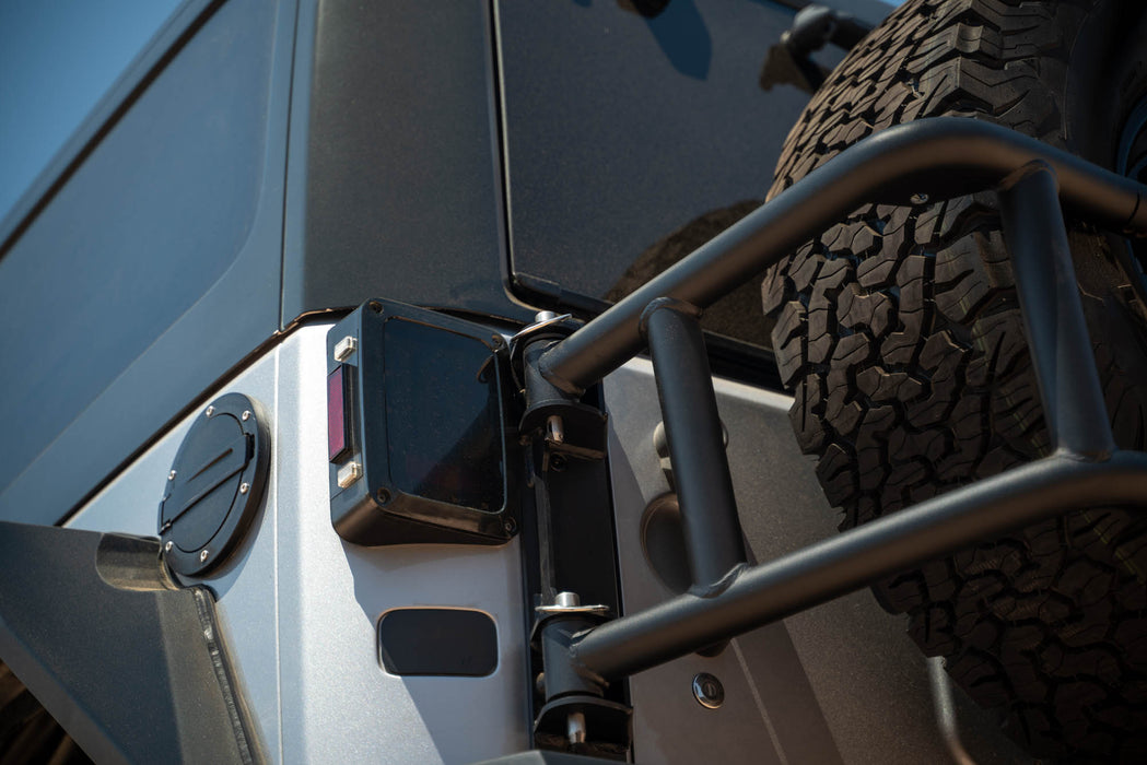 Locking Pins on the Body Mounted Tire Carrier for the 2007-2018 Jeep Wrangler JK